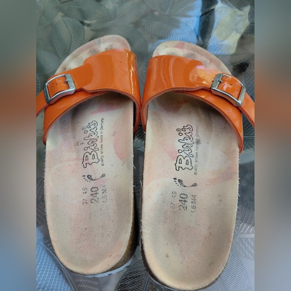 Birkis By Birkwnstock Women Size 37/6 Us Narrow Birkenstock Orange Sandals - Picture 7 of 8